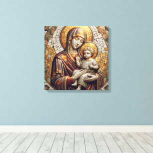 Blessed Mother Mary and Baby Jesus Religoius Canvas Print