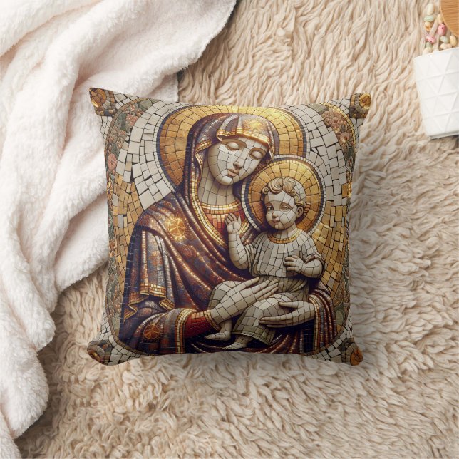 Blessed Mother Mary and Baby Jesus | Religoius Cushion (Blanket)