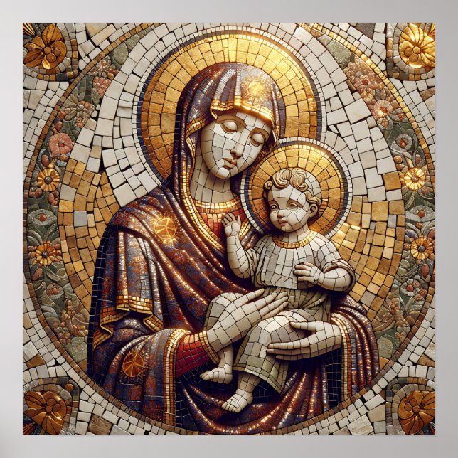 Blessed Mother Mary and Baby Jesus | Religoius Poster (Front)