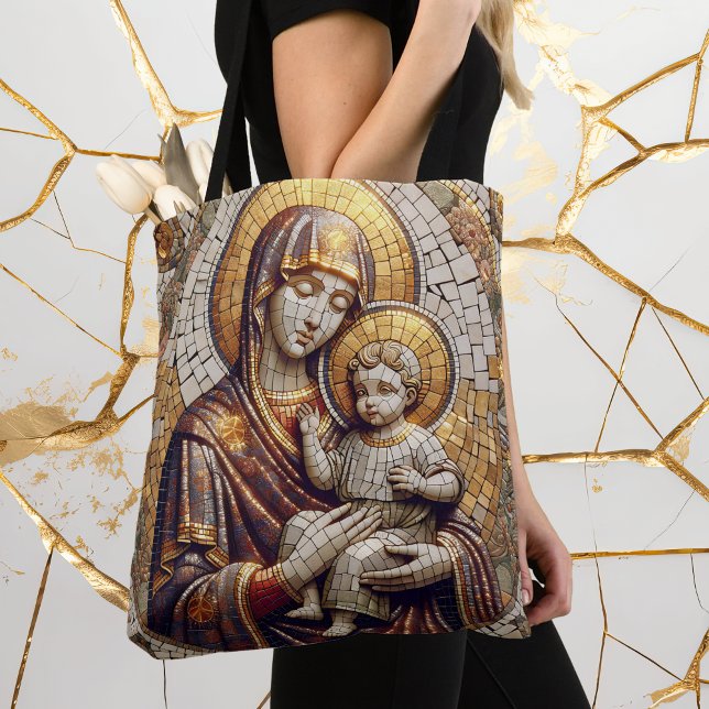 Blessed Mother Mary and Baby Jesus | Religoius Tote Bag (Creator Uploaded)
