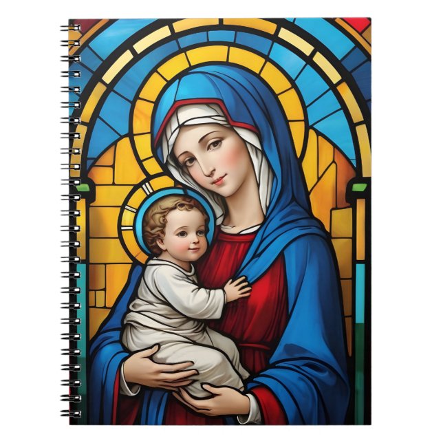 Blessed Mother Mary and Baby Jesus - Virgin Mary Notebook (Front)