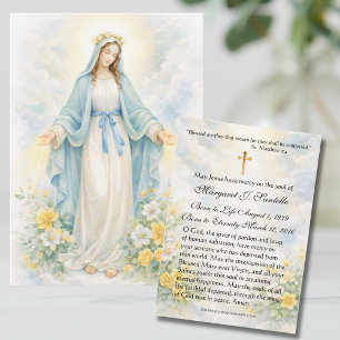 Blessed Mother Mary  Catholic Funeral Memorial  Business Card
