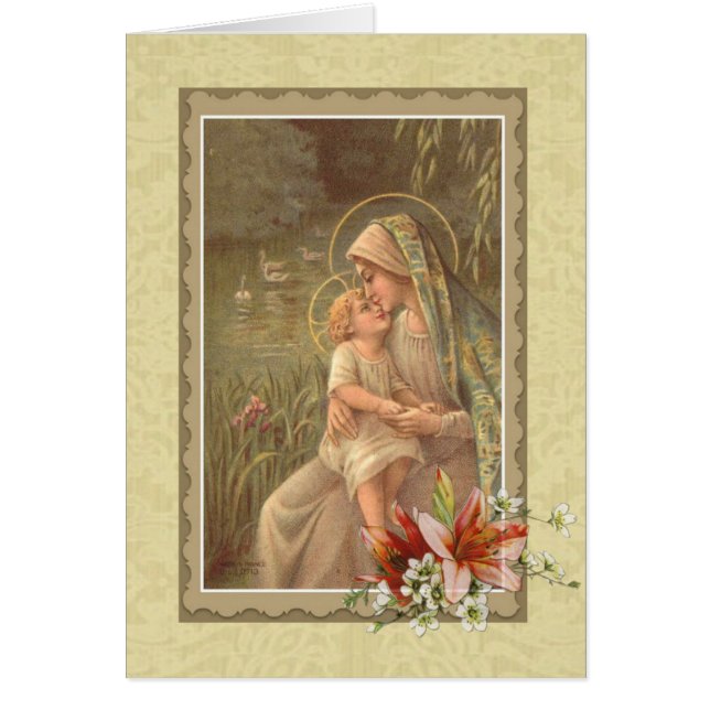 Blessed Mother Mary with Child Jesus by River (Front)