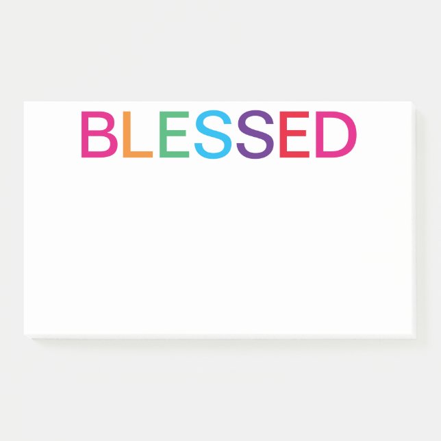 Blessed Multi Coloured Post-it Notes (Front)