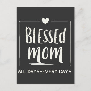 Blessed Mum All Day Everyday Mothers Day  Invitation Postcard