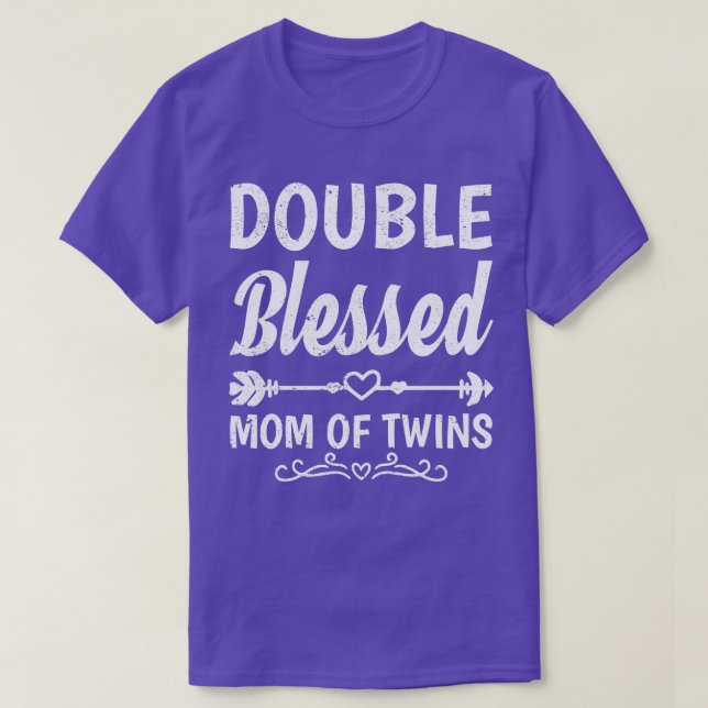 Blessed Mum Family Mothers Day Baby Twin Parents T-Shirt (Design Front)