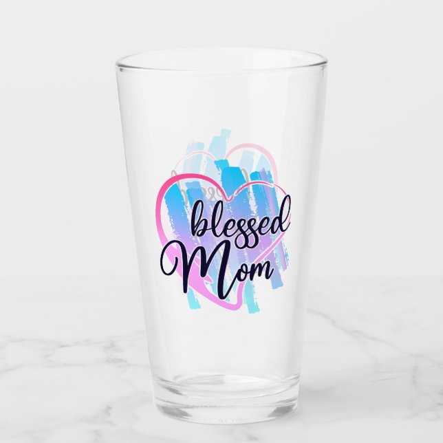 Blessed Mum  Glass (Front)