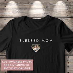 Blessed Mum Heart Photo Mothers Day Modern Tri-Blend Shirt