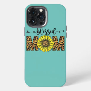 Blessed Mum Leopard Sunflower Happy Mothers Day iPhone 13 Pro Max Case