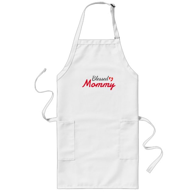 Blessed mum mama mother mummy, personalise  long apron (Front)