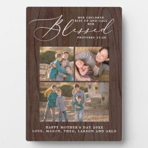 Blessed Mum Proverbs 31 Scripture 3 Photo Collage Plaque