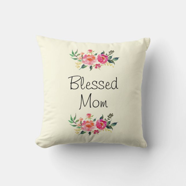 Blessed Mum throw pillow (Front)