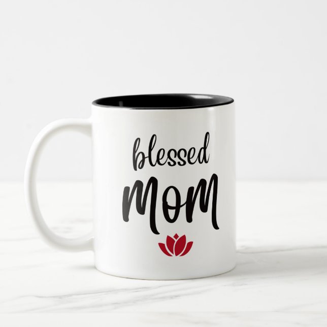 Blessed Mum Two-Tone Coffee Mug (Left)