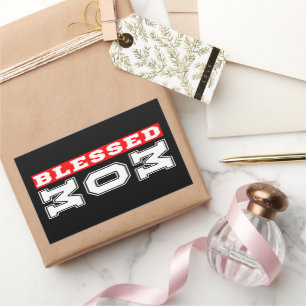 Blessed Mum Typography Mothers day Rectangular Sticker