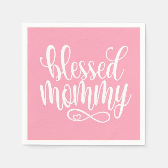 Blessed Mummy Mother's Day Quote | Paper Napkin (Front)