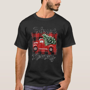 Blessed Mummy Red Truck Vintage Christmas Tree T-Shirt