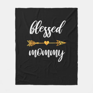 Blessed Mummy Shirt Mum Women Family Matching Than Fleece Blanket