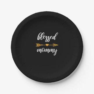 Blessed Mummy Shirt Mum Women Family Matching Than Paper Plate