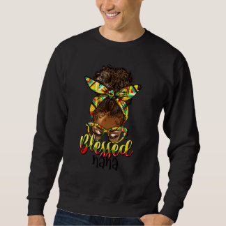 Blessed Nana Bun Hair Black Girl outfit for Thanks Sweatshirt