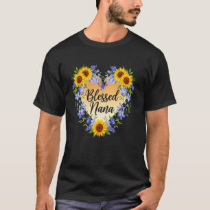 Blessed Nana Heart Mothers Day Sunflower Mum Appre T-Shirt