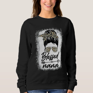 Blessed Nana Leopard For Mother Moms Women Mother' Sweatshirt