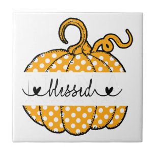 Blessed Nana Pumpkin Art Thanksgiving Halloween Ceramic Tile