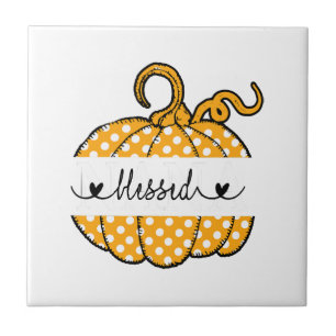 Blessed Nana Pumpkin Art Thanksgiving Halloween Ceramic Tile