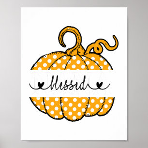 Blessed Nana Pumpkin Art Thanksgiving Halloween Poster