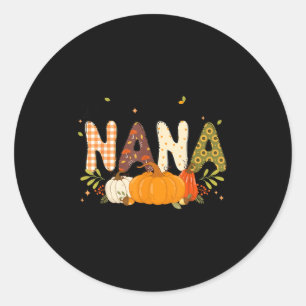 Blessed Nana Pumpkin Fall Autumn Thanksgiving Mom  Classic Round Sticker