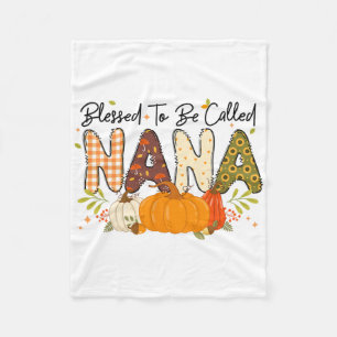 Blessed Nana Pumpkin Fall Autumn Thanksgiving Mom Fleece Blanket