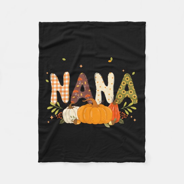 Blessed Nana Pumpkin Fall Autumn Thanksgiving Mum  Fleece Blanket (Front)