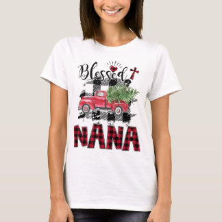 Blessed Nana Red-plaid Christmas T-Shirt