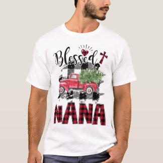 Blessed Nana Red-plaid Christmas T-Shirt