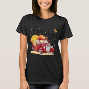 Blessed Nana Red Truck Holding Pumpkin Fall Autumn T-Shirt