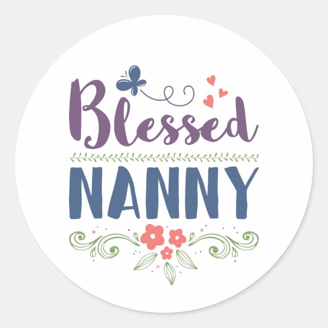 Blessed Nanny Classic Round Sticker (Front)