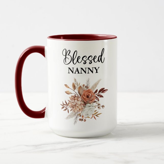 Blessed Nanny | Psalm 127:3 | Fall Floral  Mug (Left)