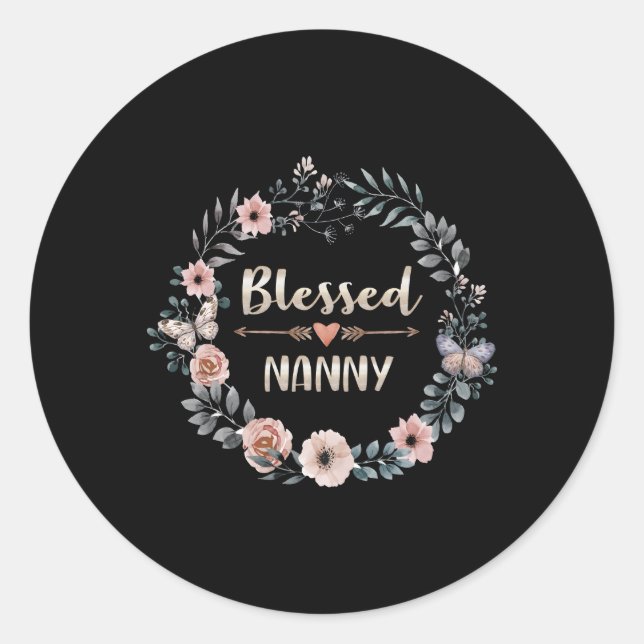 Blessed Nanny Thanksgiving Classic Round Sticker (Front)