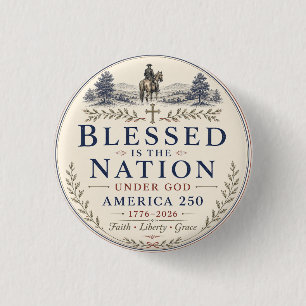 Blessed Nation Plates 3 Cm Round Badge