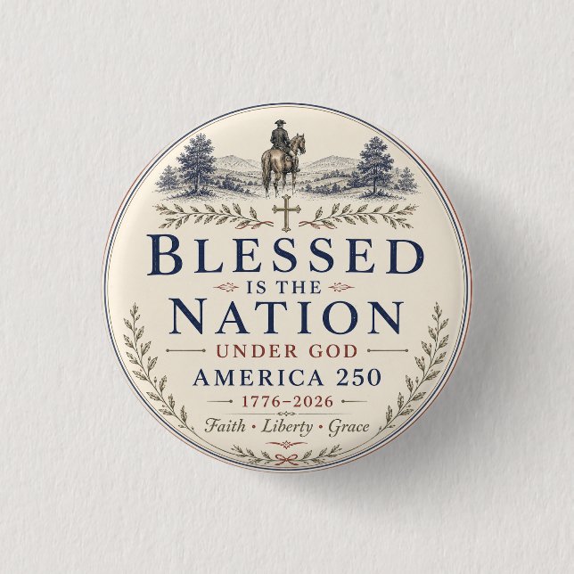 Blessed Nation Plates 3 Cm Round Badge (Front)