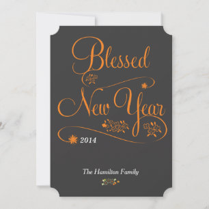 blessed new year holiday card