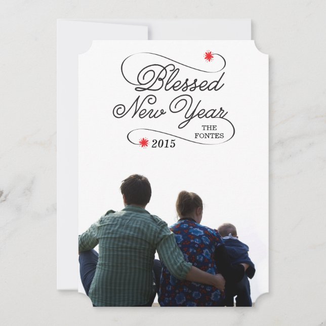blessed new year holiday card (Front)