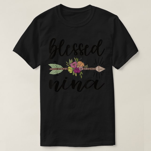 Blessed Nina Grandmother Appreciation Nina Grandma T-Shirt (Design Front)