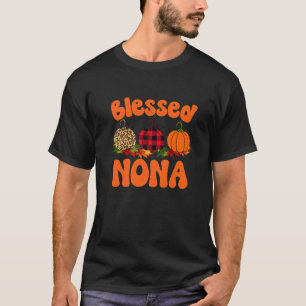Blessed nona Pumpkin Leopard Thankful Grateful Wom T-Shirt