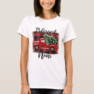 Blessed Noni Red Truck Vintage Christmas Tree T-Shirt