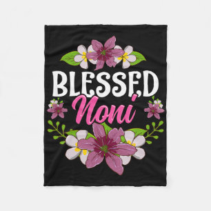 Blessed Noni Shirt Mothers Day Cute Floral Gift Fleece Blanket