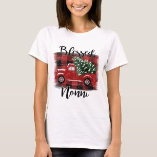Blessed Nonni Red Truck Vintage Christmas Tree T-Shirt