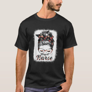 Blessed Nurse Messy Bun Women Happy Easter, Mother T-Shirt
