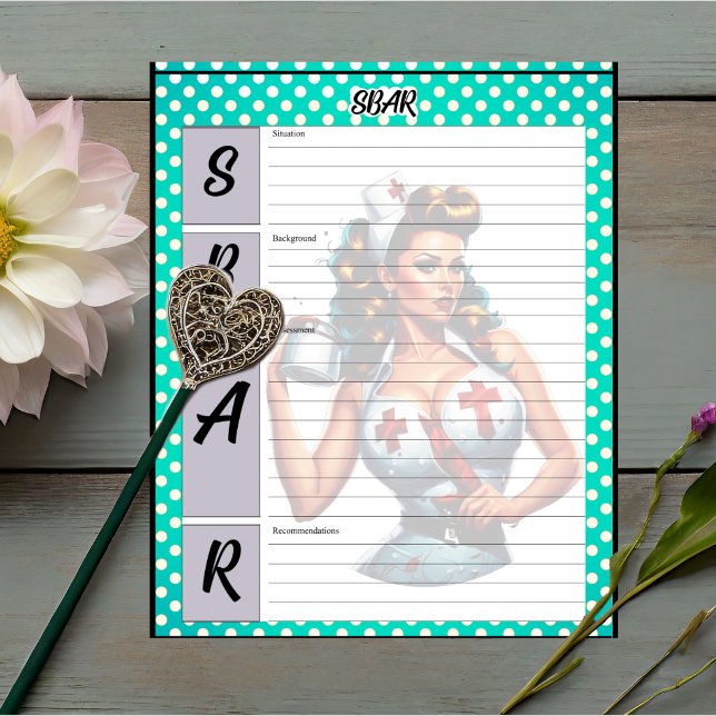 Blessed Nurse Pinup_ SBAR Template Notepad (Creator Uploaded)