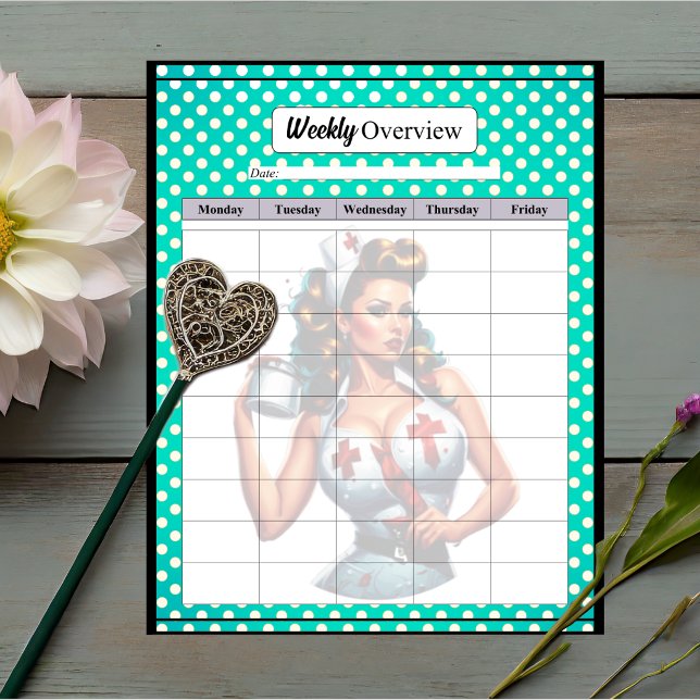 Blessed Nurse Pinup_ Weekly Overview Notepad (Creator Uploaded)