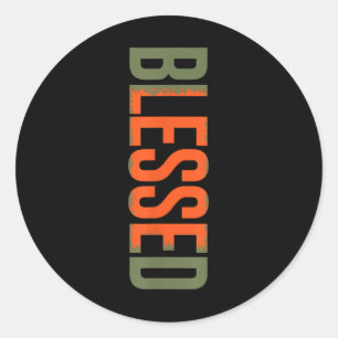 Blessed Olive Army Solar Orange Colour Match God B Classic Round Sticker